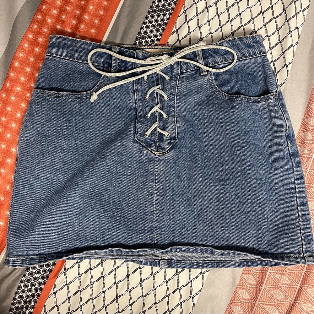 Pacsun Lace-Up Denim Skirt